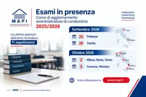 Sessioni esami MAPI settembre e ottobre 2026 con sedi e date